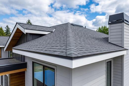 House exterior with a newly installed roof